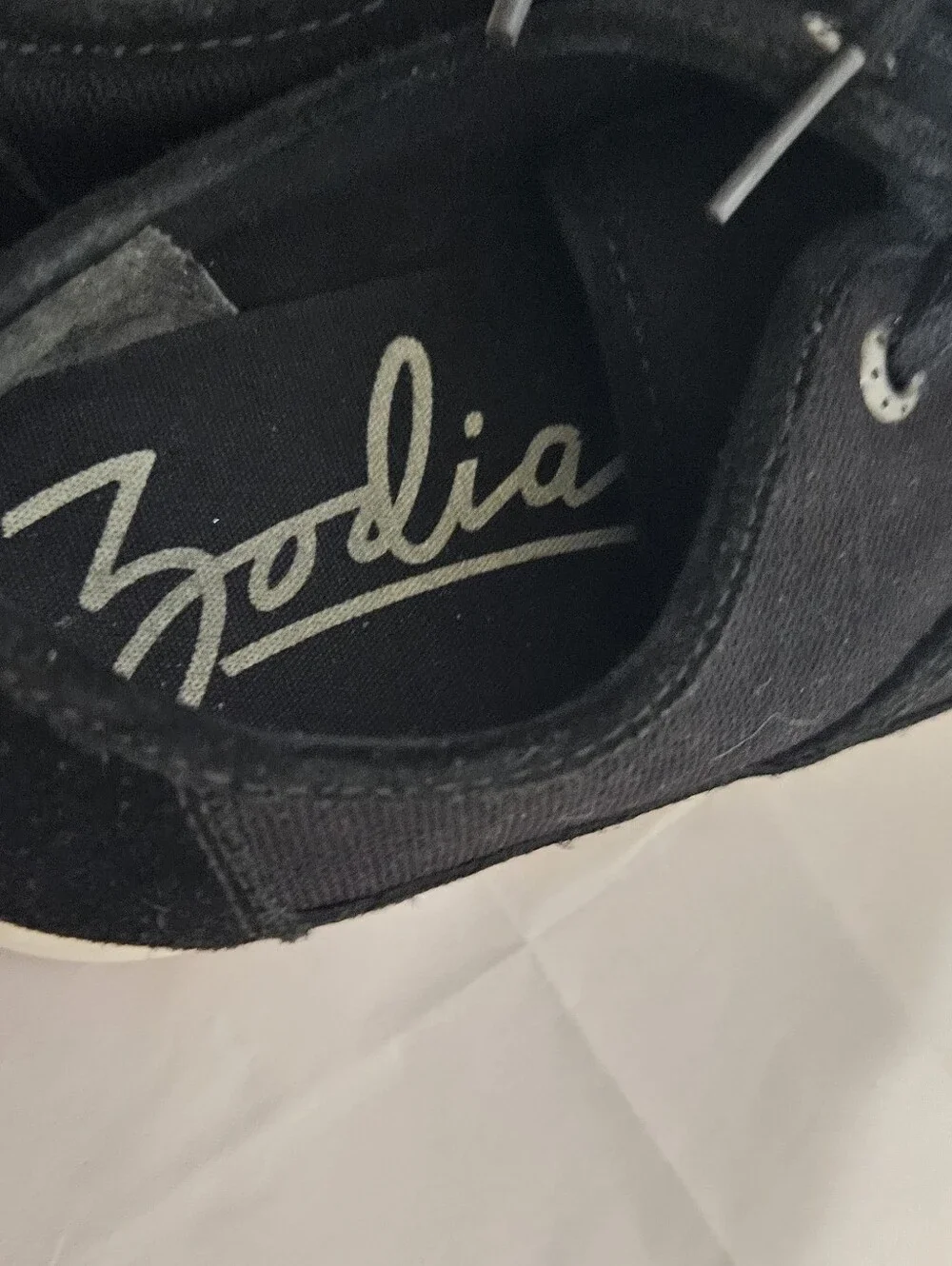 Zodiac Black Low-Top Canvas Sneakers with White Sole